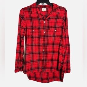 Sundry Revolve Plaid Basic Shirt in Red and Black